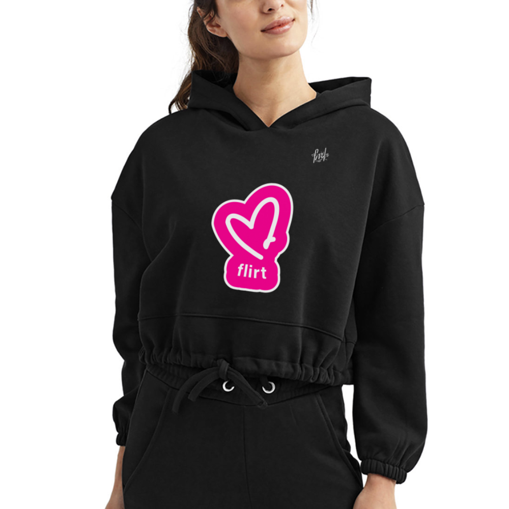 Women’s Cropped Hoodie Black | Flirt - black