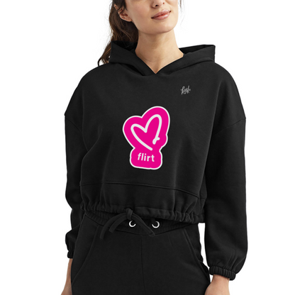 Women’s Cropped Hoodie Black | Flirt - black