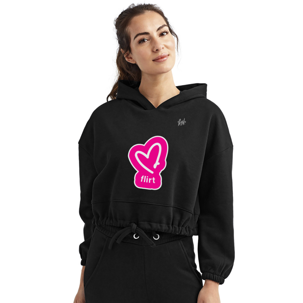 Women’s Cropped Hoodie Black | Flirt - black