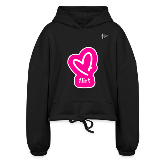 Women’s Cropped Hoodie Black | Flirt - black